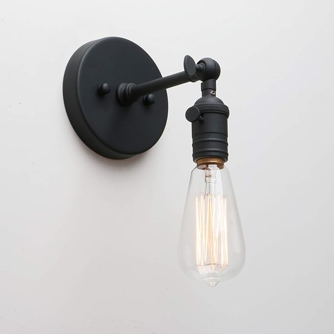PERMO Vintage Industrial Pole Wall Mount Mini Single Sconce Metal Wall Sconces - Image 6