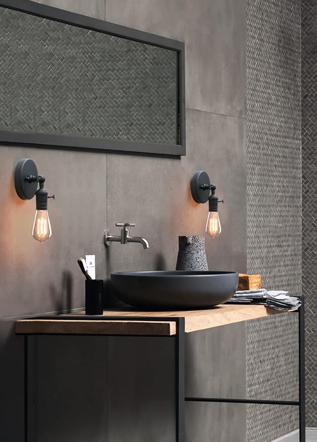 PERMO Vintage Industrial Pole Wall Mount Mini Single Sconce Metal Wall Sconces - Image 9