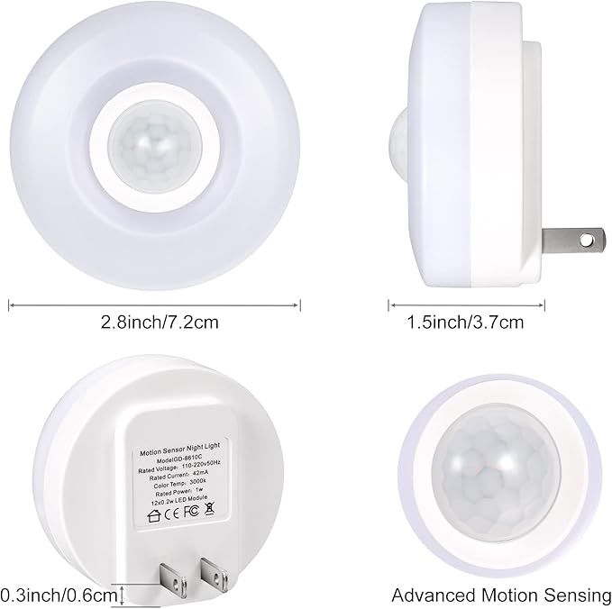 YELKO Night Light Plug in, 200LM Super Bright Plugin Nightlights, LED Motion - Image 7