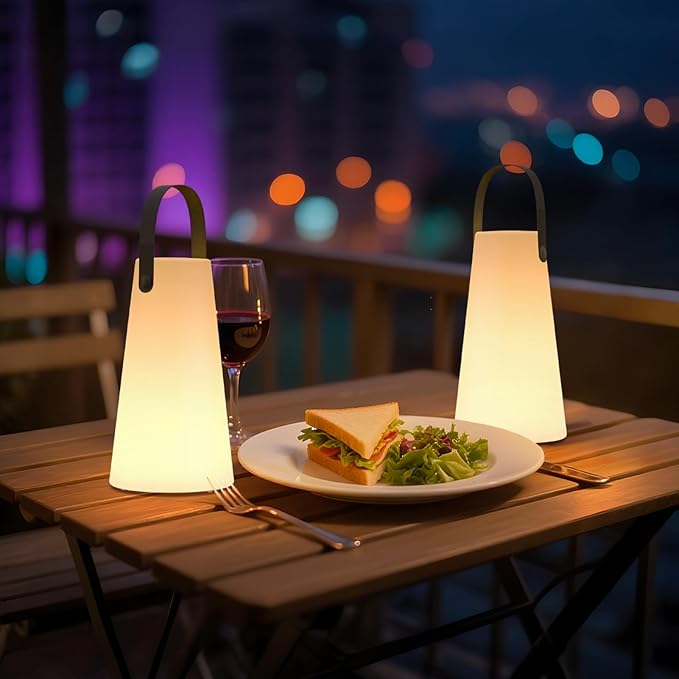 2 Pack Outdoor Lanterns, GGII Rechargeable Cordless Outdoor Table Lamp - Image 6