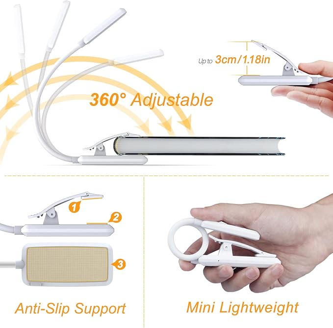 Gritin 9 LED Rechargeable Book Light - Image 5