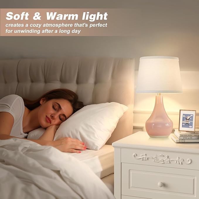 Seealle Modern Pink Table Lamps Set of 2 - Image 2