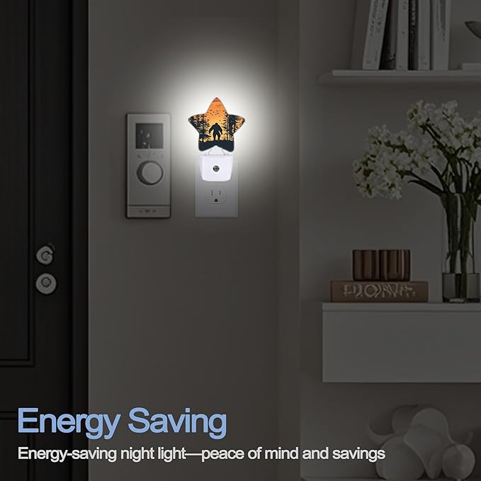 Big Foot Forest Night Light, Sunset Landscape Plug-in Star Night Lights - Image 5