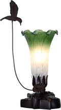 Bieye LL05 Hummingbird Flying Over Lily Flower Blown Glass Table Lamp by Bieye