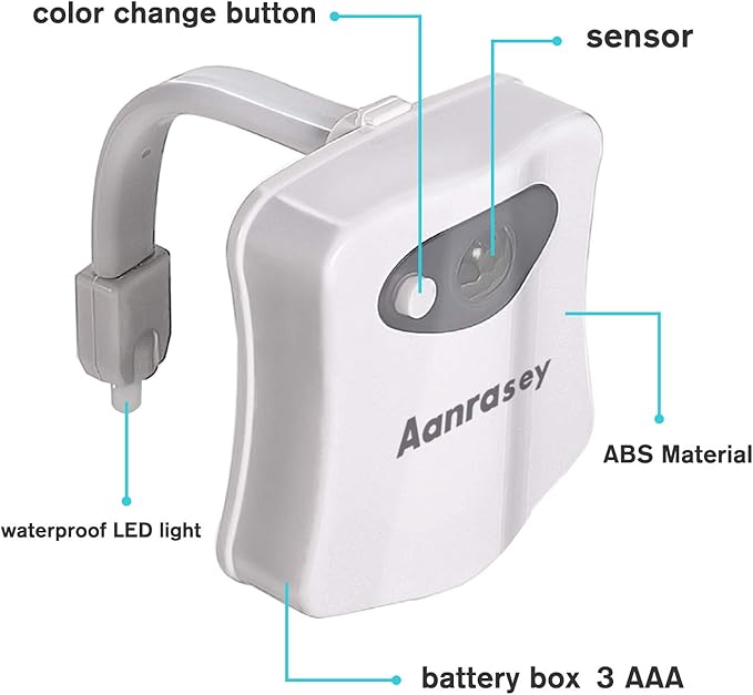 Toilet Night Light, Toilet Bowl Light, Motion Sensor Activated LED Night Light - Image 5