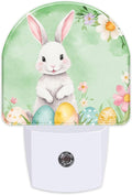 Easter Bunny Floral Eggs Night Light, Dusk-to-Dawn Auto Sensor Easter Rabbit by Unknown