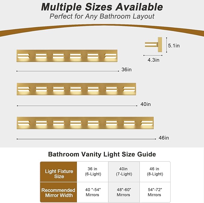 IZORRO LED Modern Bathroom Lights Fixtures, Vanity Lights - Image 3