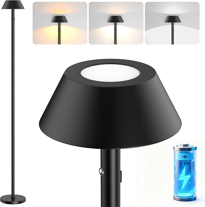 Portable Cordless Floor Lamp | Adjustable Height Reading Lamps Floor Standing | - Image 7