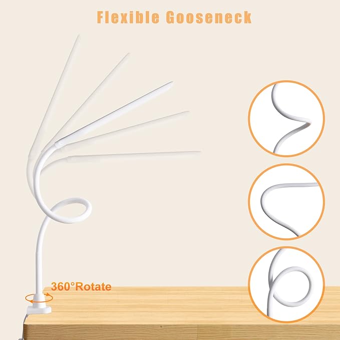 YOUKOYI LED Desk Lamp with Clamp, Flexible Gooseneck Architect Table Lamp - Image 4