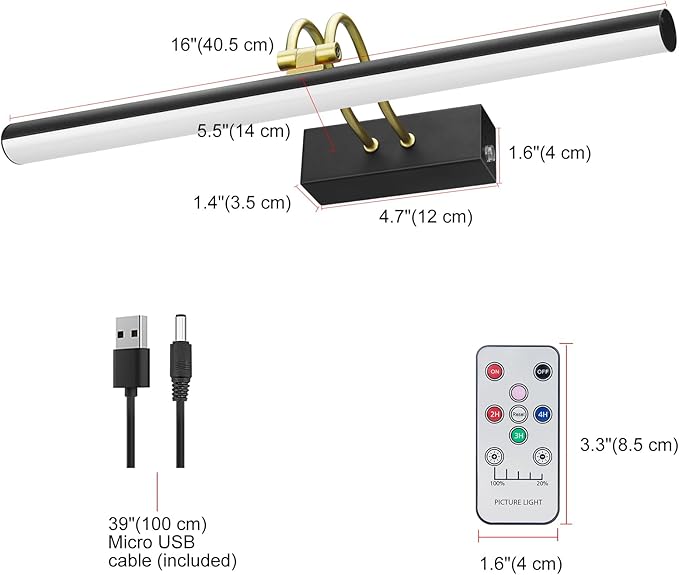Picture Light, Picture Lights for Wall Cordless, Battery Wall Lights for - Image 8