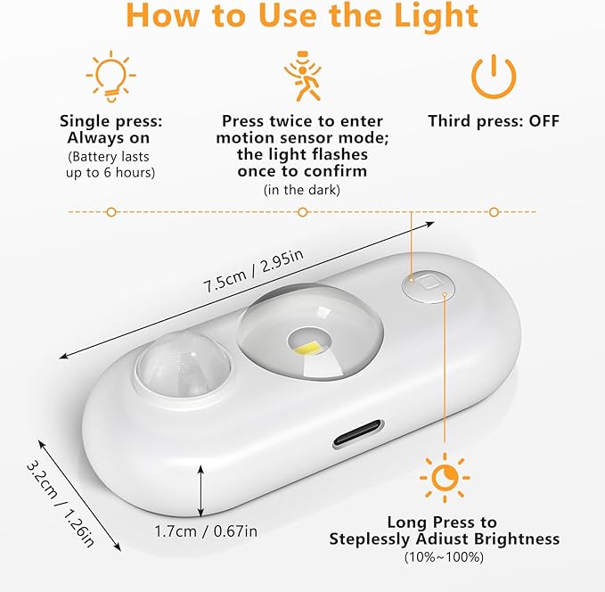 inShareplus LED Motion Sensor Puck Lights, Magnetic Under Cabinet Light Indoor - Image 4