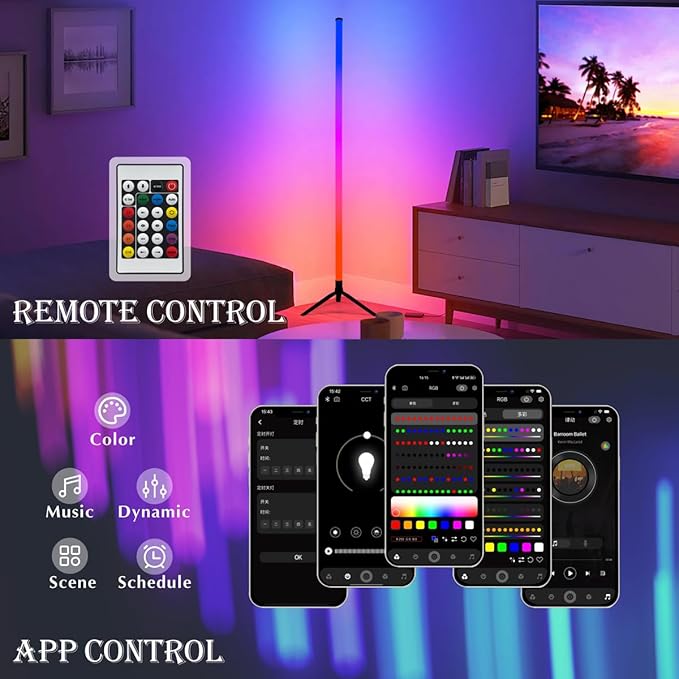 RGB LED Corner Floor Lamp，DIY Floor Lamp - Image 5