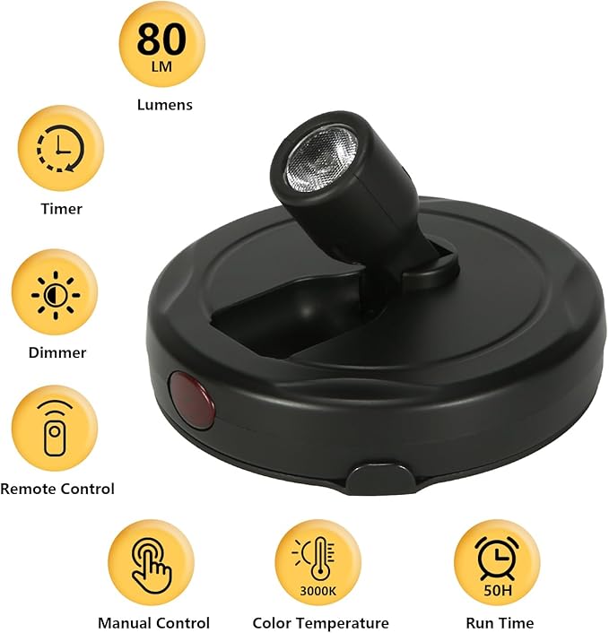 Cordless Spotlight Battery Operated, Indoor Plant Light, LED Display Puck Lights - Image 5