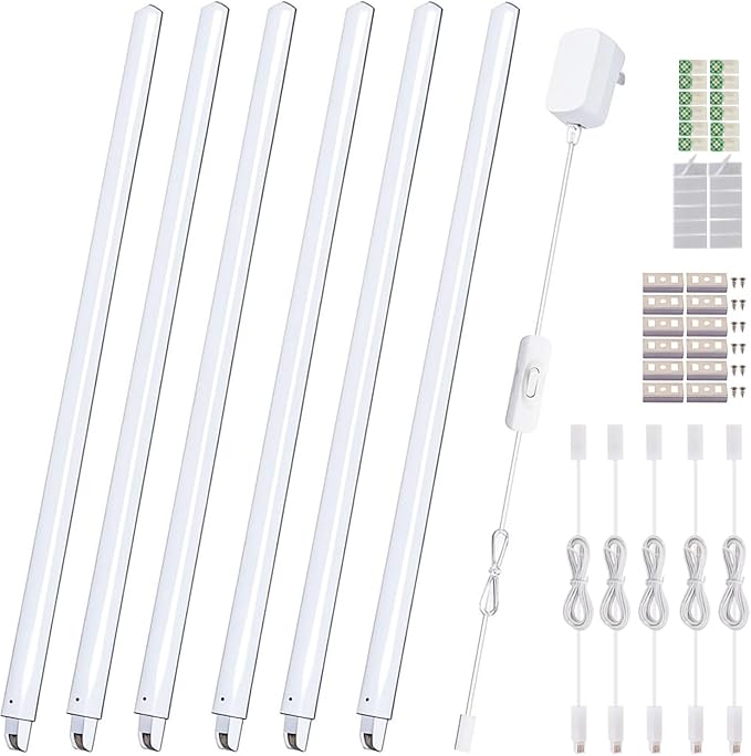 Cefrank Cabinet Lighting 6-Pack 12 inch Seamlessly Linkable Strip Light Bars by Cefrank