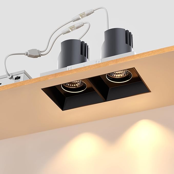 LED Square Recessed Lighting, 24W Aluminum Trimless Downlight, Adjustable by Hengsense