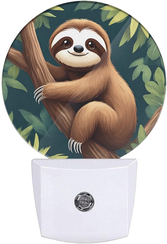 EKOBLA Cute Sloth LED Night Light Tropical Animal Jungle Tree Plug-in by EKOBLA
