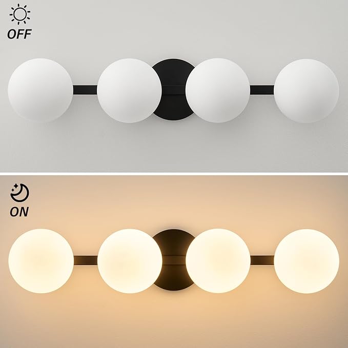 Bathroom Vanity Mirror Light Fixtures: 4 Lights Bath Wall Sconce Lighting - Image 4
