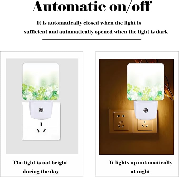 St Patrick's Day Floral Nature Leaf Night Light, Plug-in Night Lights - Image 3