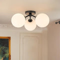 Mid Century Modern Black Semi Flush Mount Ceiling Light Fixture 3 Light 18 inch by Kunlinzhu