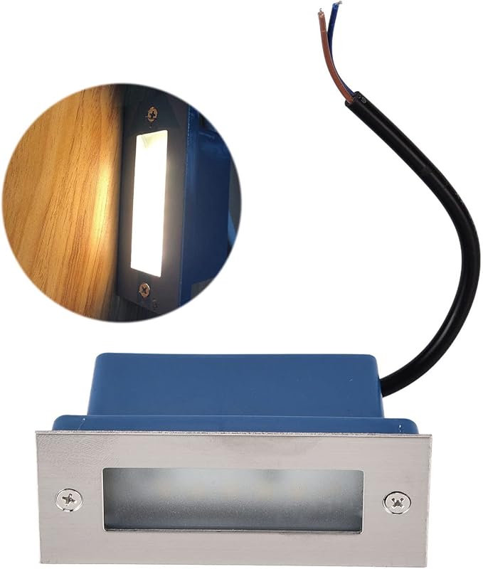 Step Lights, 3W Landscape Stair Lights Waterproof Stainless Steel Rectangle - Image 6