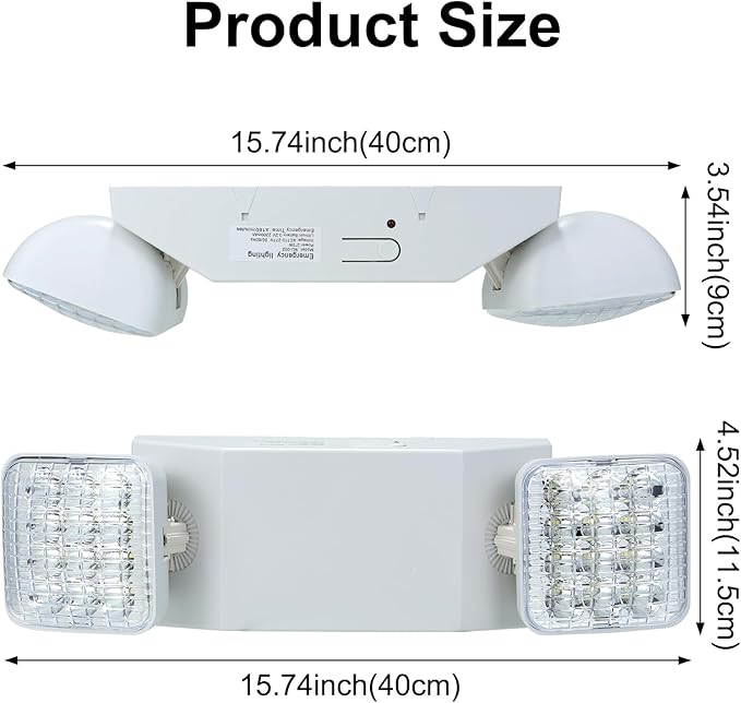 Led Emergency Lights with Battery Backup, Adjustable Commercial Exit Lighting - Image 5