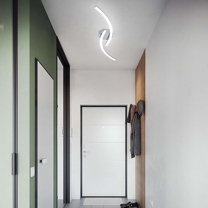 31.4Inch Modern LED Ceiling Light 22W Chrome Linear Ceiling Light Fixture 6000K - Image 9