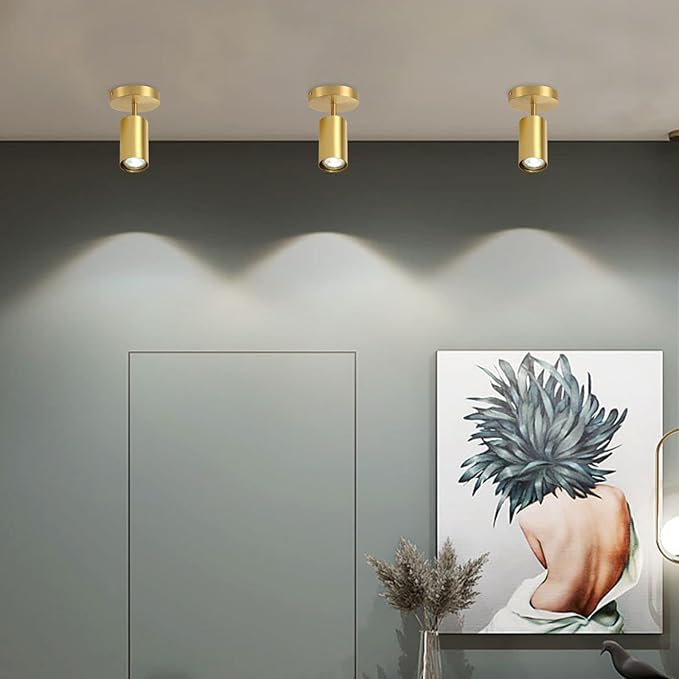 BOKT Gold Adjustable Track Lighting Modern LED Ceiling Spotlight 2 Pack - Image 6