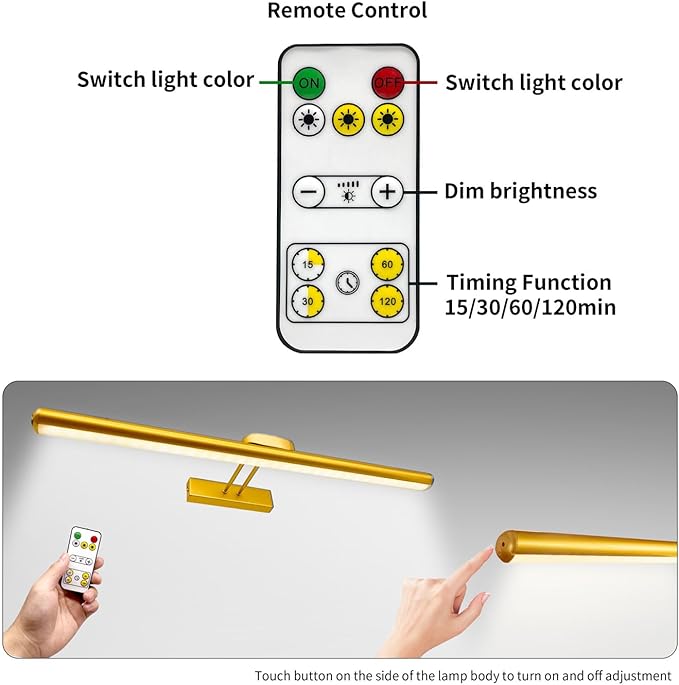 24.4" Wireless Picture Lights, Rechargeable Battery Art Display Light - Image 2