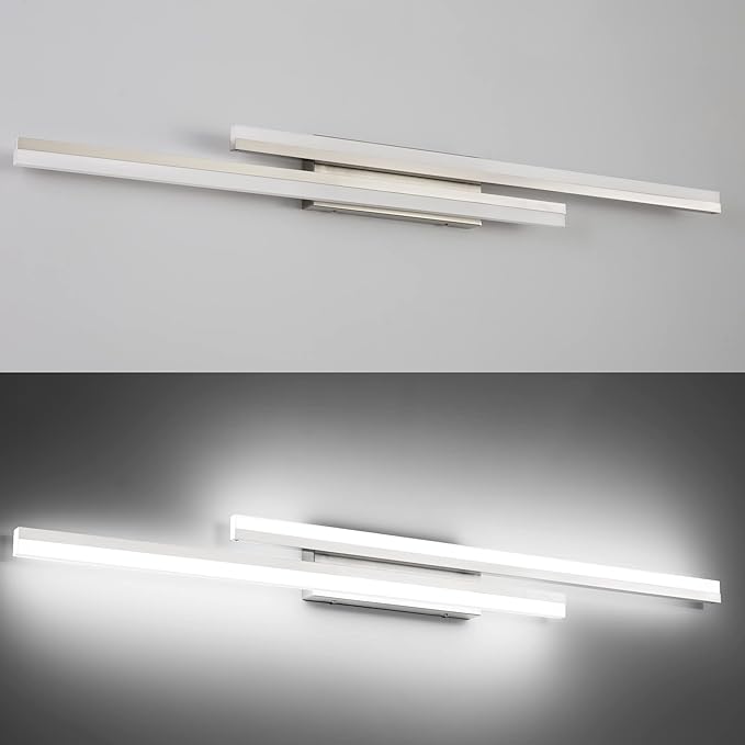 PRESDE 48" LED Bathroom Vanity Light, Modern Brushed Nickel Wall Bar Fixture - Image 6