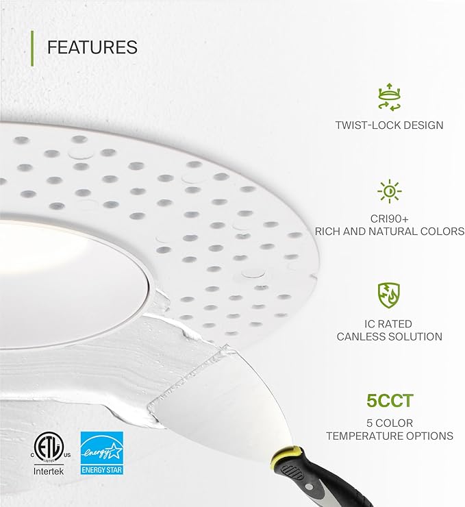 ASD Trimless 3 Inch LED Recessed Light, 12W 120V Round Commercial Downlight - Image 3