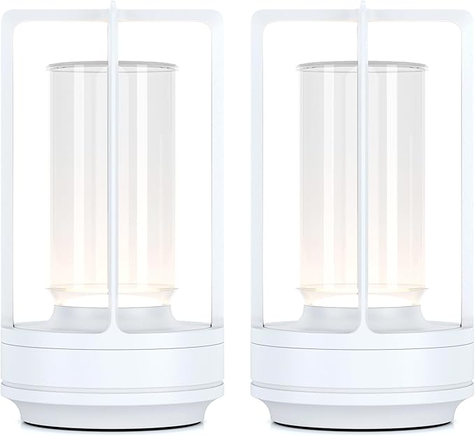Portable Metal Table Lamp for Indoor/Outdoor, Rechargeable Cordless LED Lamp by HAPYGIFashionLights