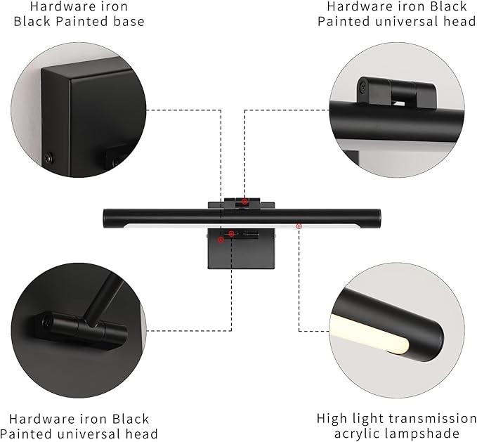 Joosenhouse Hard-Wired Picture Light Dimmable LED Picture Lights - Image 6
