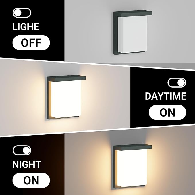 Tipace 2 Pack Modern Outdoor Led Wall Light, 30W 3000K 1200Lumen Porch & Patio - Image 3