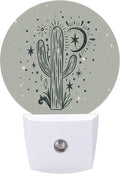 Round LED Night Light, Wild Cactus Desert Arizona Vintage LED Night Light Plug by Unknown