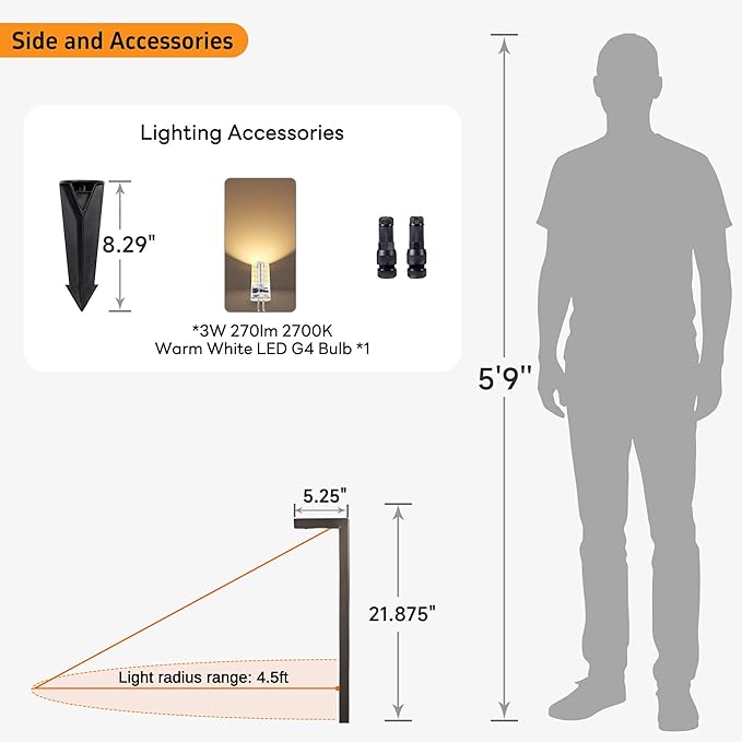 Gardenreet Brass Landscape Path Lights, LED 12V Low Voltage Pathway Lights Wired - Image 7