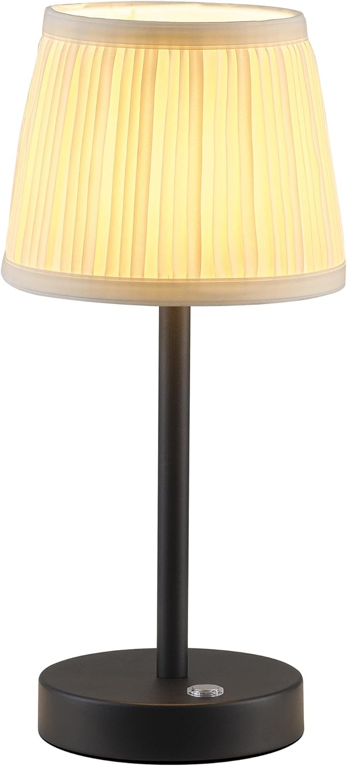 PUSU Cordless LED Black Table Lamp, Rechargeable 4000mAh 3 Way Dimmable Bedside by PUSU
