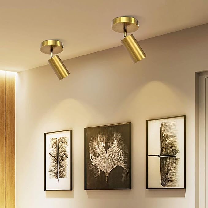 BOKT Gold Adjustable Track Lighting Modern LED Ceiling Spotlight 2 Pack - Image 8