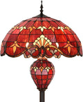 Bieye L10887 Baroque Tiffany Style Stained Glass Double Lit Floor Lamp by Bieye