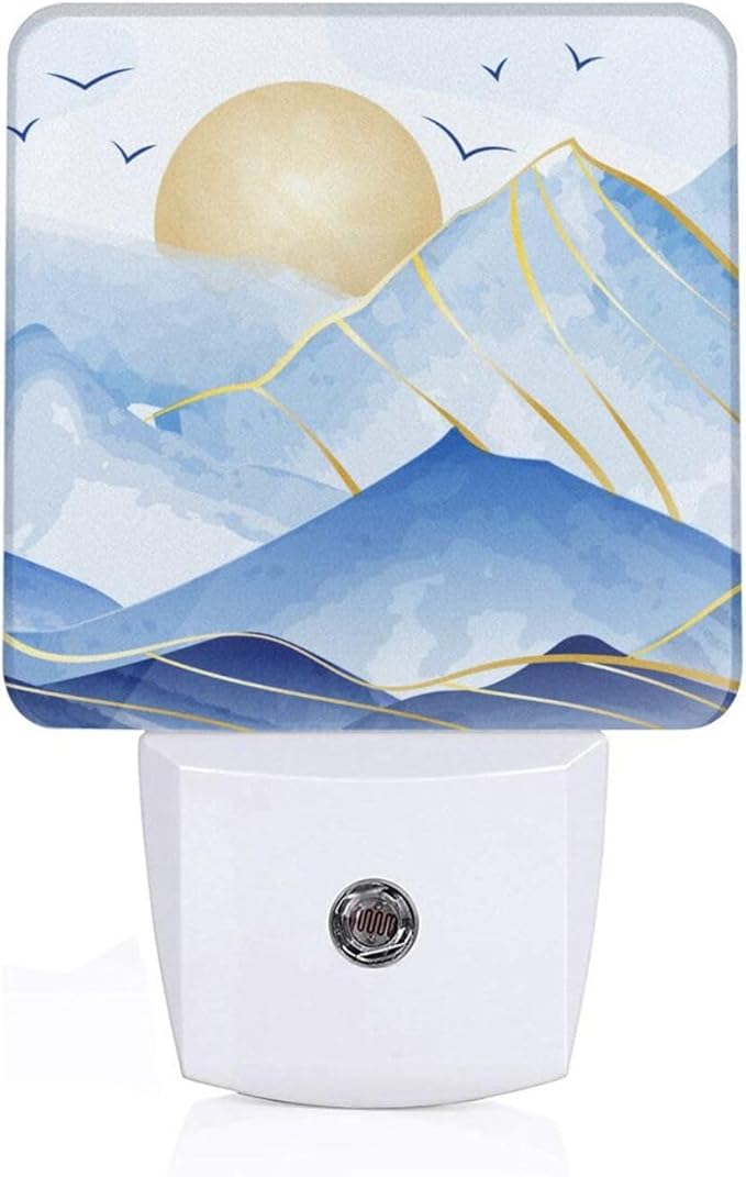 Led Night Light, Mountains Sunrise Decorative Plug in Nightlights, by Unknown