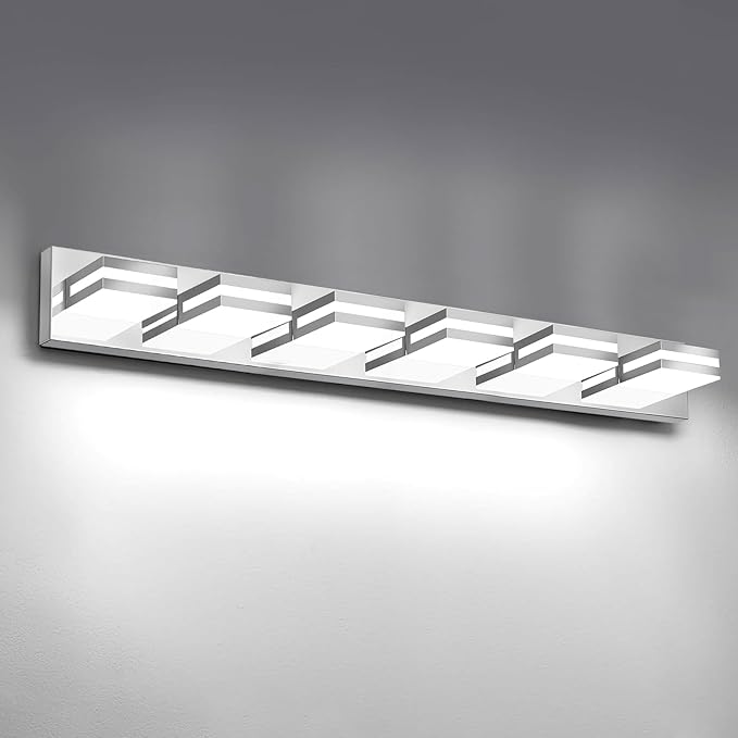 IZORRO LED Modern Bathroom Lights Fixtures, Chrome Acrylic Wall Lighting by IZORRO