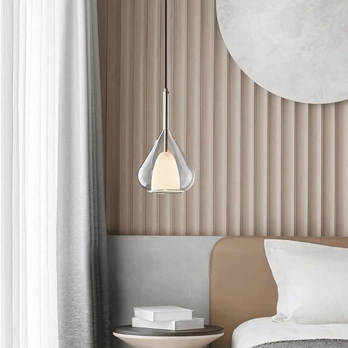 Modern Gold Black Double Layer Glass Teardrop Pendant Light E27 Base Adjustable - Image 5