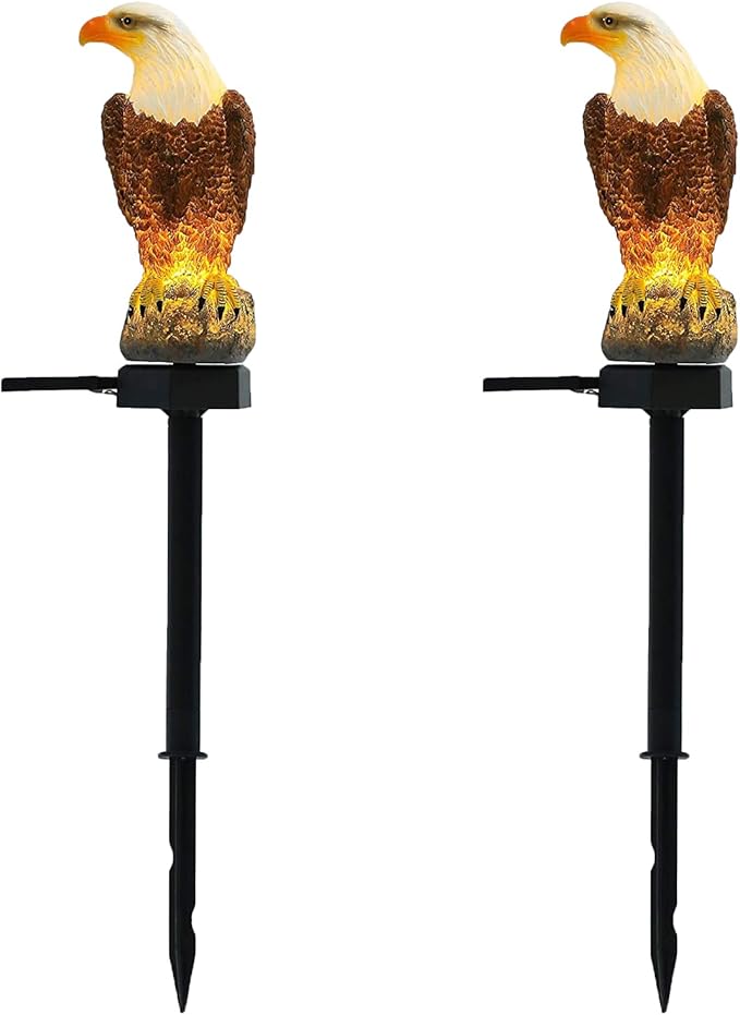 Eagle Figurine Garden Solar Stake Light Eagle Solar Lights Outdoor Decorative by chuangfengcrafts