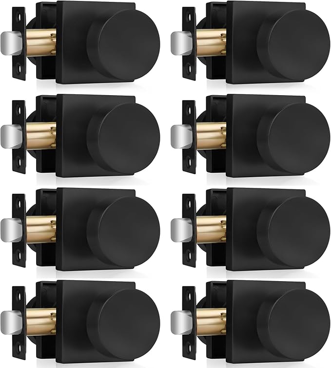Haidms Matte Black Door Knobs Passage, Heavy Duty Square Matte Black Hall and by Haidms