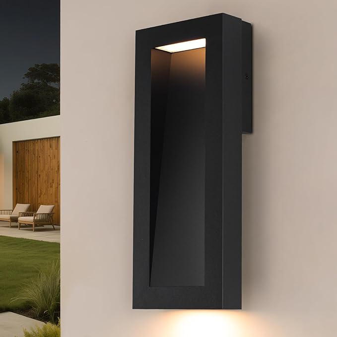 Modern Outdoor Wall Light with LED, Exterior Lighting Fixtures 2700K Integrated by YISURO
