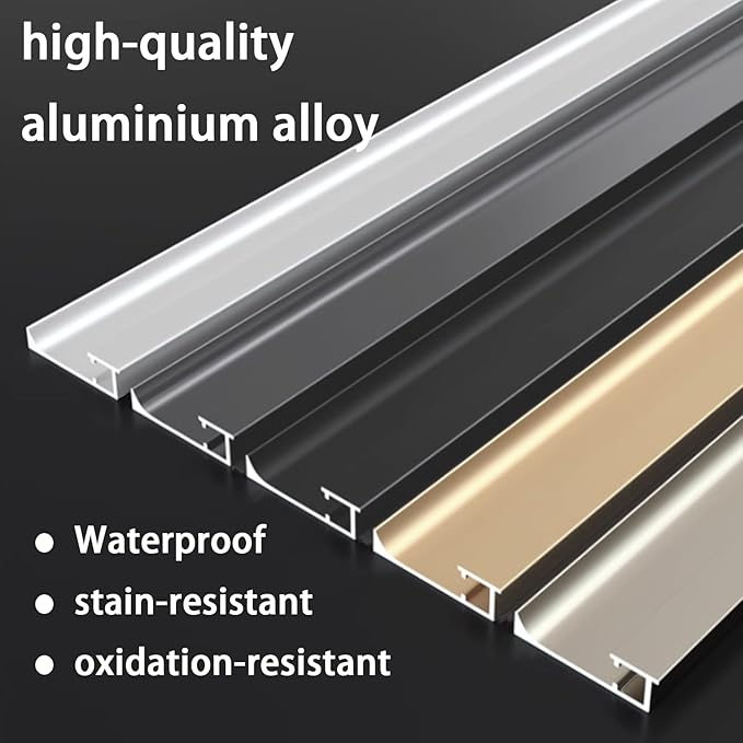 18Pcs LED Aluminium Metal Baseboard Trim, Matte Gold 100mm x 2500mm 3.94" x - Image 5