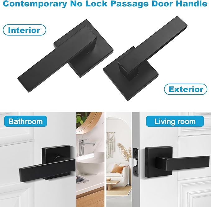 Estmoon 4 Pack Passage Door Knobs - Image 4