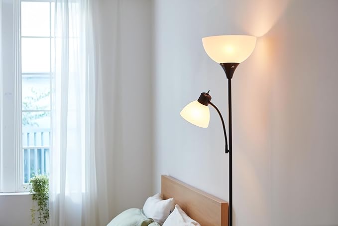 GLOBE Electric 67135 72" Torchiere Floor Lamp and Adjustable Reading Light - Image 4