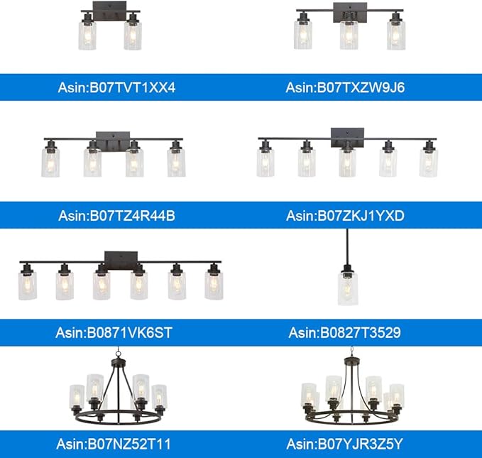 MELUCEE 6-Light Bathroom Vanity Light Fixture Vintage Industrial Oil Rubbed - Image 8