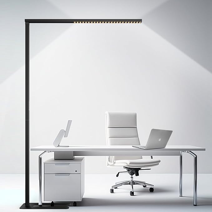 77"LED Floor Lamp, 80W Black Modern Free-Standing Lamp, 8000LM Dimmable High by Unknown