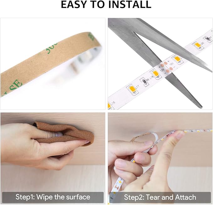 Lepro LED Strip Light White, 16.4Ft Dimmable Vanity Lights, 3000K Super Bright - Image 7